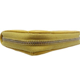 CHANEL Classic Zip Coin Purse Matelasse AP0216 Case Caviar Skin Yellow 083597