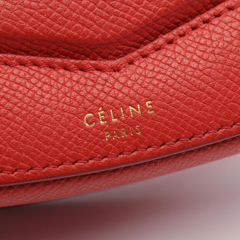 CELINE Trotter Small Shoulder Bag Leather Women's Red