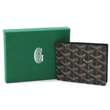 GOYARD Saint Thomas Bi-fold Wallet with Money Clip, Bill Herringbone Pattern, PVC, Leather, Black, Brown