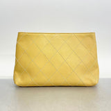 CHANEL Clutch Bag Wild Stitch Leather Beige Women's