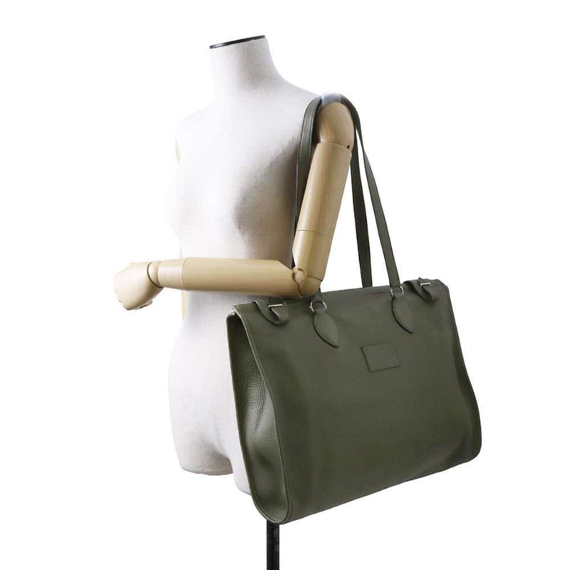 Hermes Tote Bag Cabas 40 Vert Taurillon Clemence □E Stamp HERMES