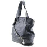 CHANEL 2WAY Shoulder Handbag Calf Made in Italy Black Bag 2way A4 Magnetic Type 2WAYShoulder Women's