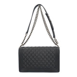 Chanel Boy Shoulder Bag Caviar Skin Black Women's CHANEL