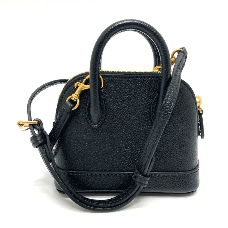 Balenciaga 639756 logo Bag 2WAY Hand Bag Shoulder Bag Black GoldHardware