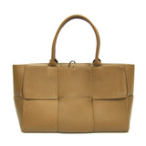 Bottega Veneta Arco Women,Men Leather Tote Bag Beige Brown