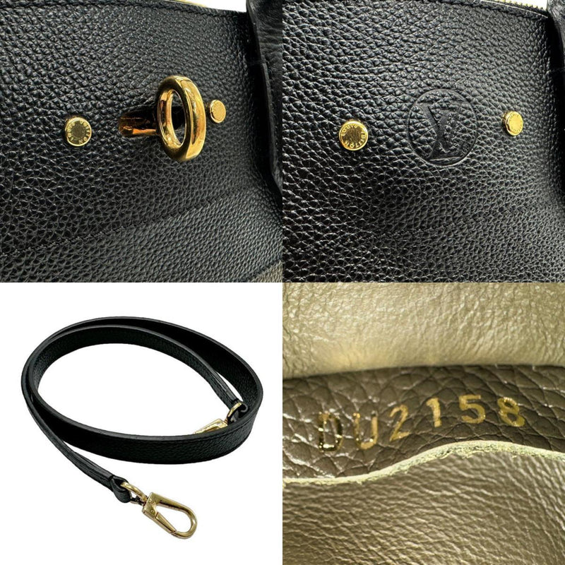 LOUIS VUITTON Handbag Shoulder Bag City Steamer MM Leather Khaki Black Gold Women's n0159