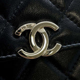 Chanel Chain Shoulder Bag Coco Mark Matelasse Lambskin CHANEL Black