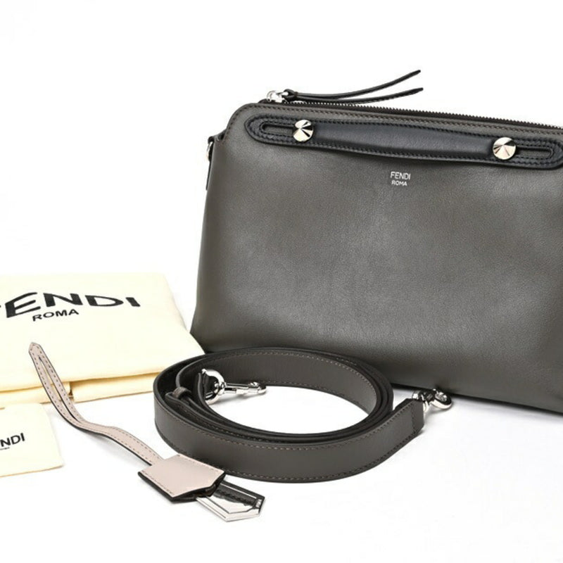 FENDI By the Way Medium Multicolor Leather Boston Bag 8BL146 5QJ F03BL Brown S-155754