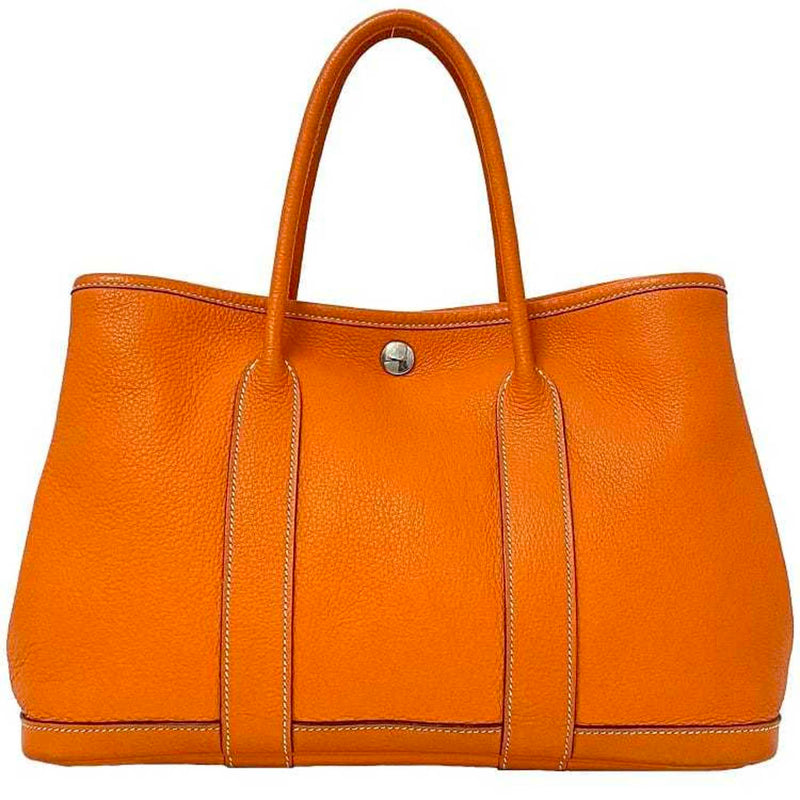 Hermes Garden TPM Orange Tote Bag Leather Negonda □M Engraved HERMES Handbag Ladies