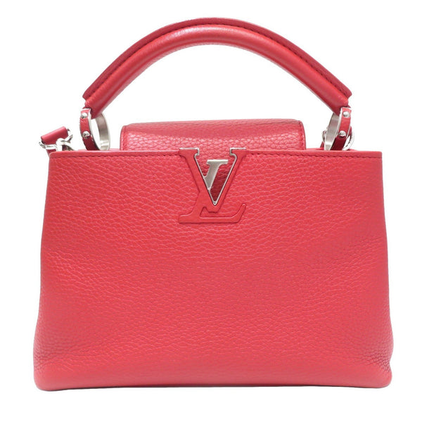 LOUIS VUITTON Capucines BB M94754 Handbag Shoulder Bag Red Taurillon Leather Women Men