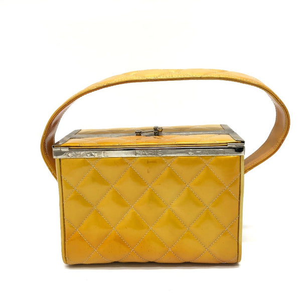 Chanel Matelasse Vanity bag Hand Bag Yellow Based SilverHardware