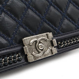 CHANEL Boy Chanel Flap Bag Luxury Chain Shoulder Leather Navy A94804