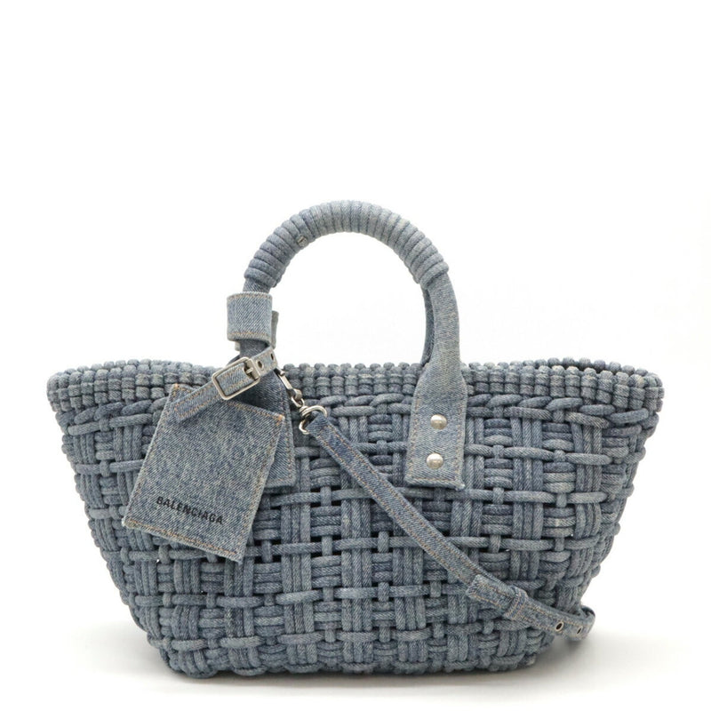 BALENCIAGA Bistro XS Handbag Basket Bag Shoulder Denim Light Blue 671342