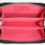 CHANEL Matelasse Zip Coin Purse Case Caviar Skin AP3186 Black