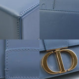 Christian Dior Shoulder Bag 30 Montaigne Leather Gray Blue Men's Women's a0376