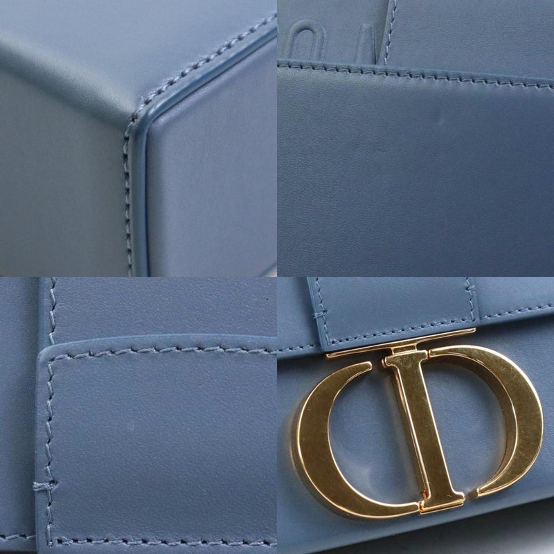 Christian Dior Shoulder Bag 30 Montaigne Leather Gray Blue Men's Women's a0376