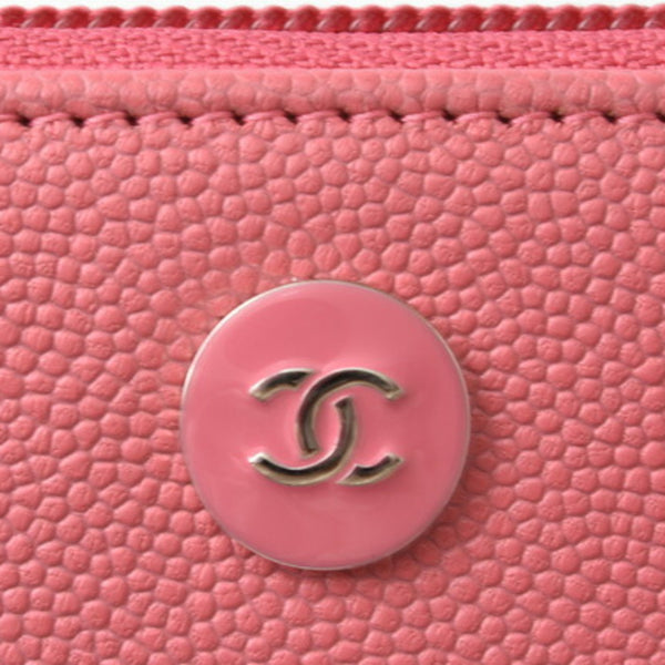 Chanel Wallet CHANEL Long Wallet/Round Rose CC Mark/Coco Button