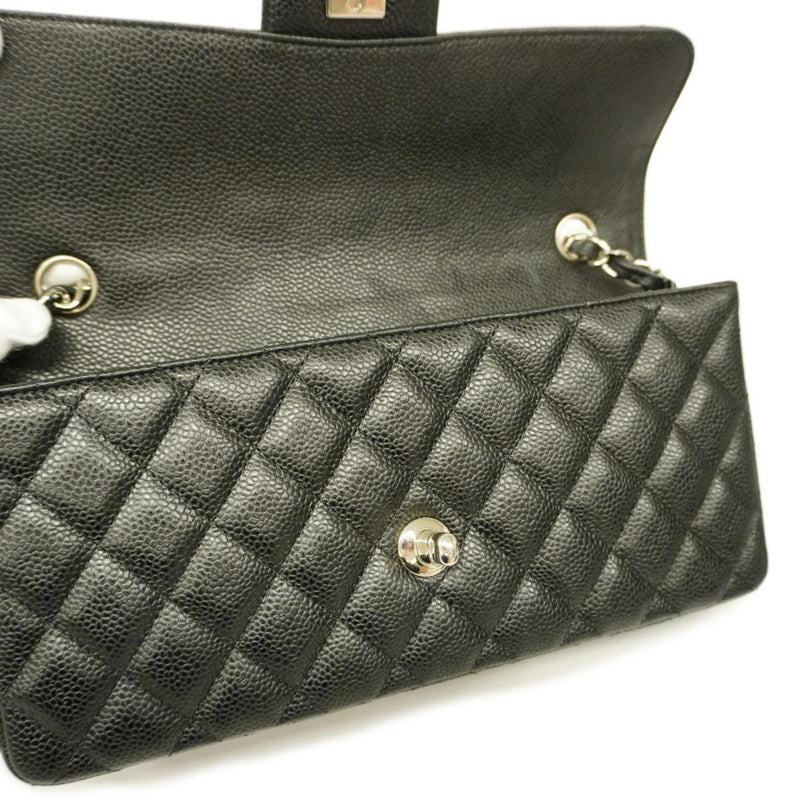 Chanel Shoulder Bag Matelasse Chain Caviar Skin Black Ladies