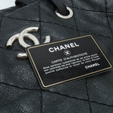 CHANEL On the Road Coco Mark Tote Bag Shoulder Quilted Leather Black