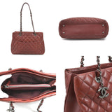 CHANEL Shoulder Bag Matelasse Leather Bordeaux Gunmetal Women's e58766a