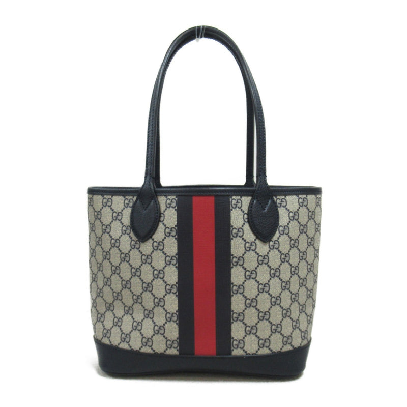 GUCCI Bag GG Canvas Leather Women's Beige Black 726762