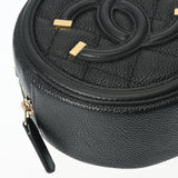 CHANEL CC Filigree Chain Shoulder Black Tone AP0365 Women's Caviar Skin Bag