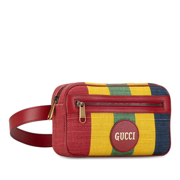 Gucci Baiadera Body Bag Waist 625895 Red Multicolor Canvas Leather Women's GUCCI