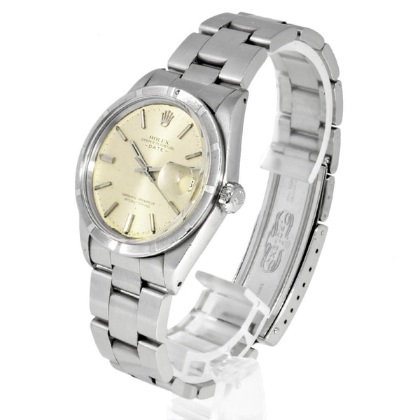 Rolex ROLEX 1501 Oyster Perpetual Date 28 series (manufactured around 1969) Wristwatch Automatic Silver dial Engine turned bezel