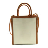 CELINE Vertical Hippo Small White Brown canvas