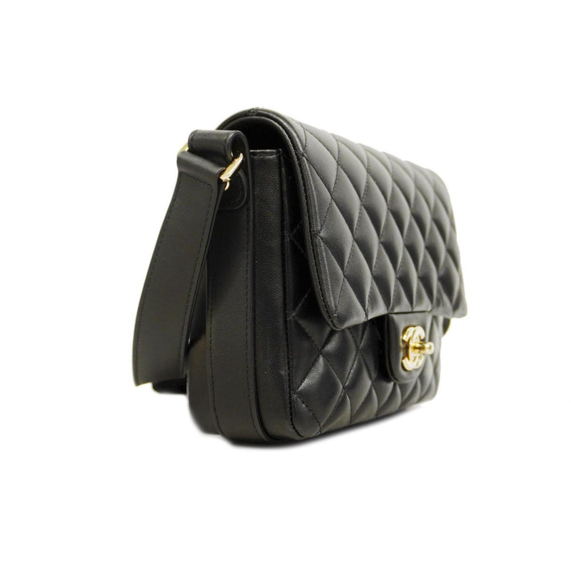 Chanel Shoulder Bag Matelasse Lambskin Black Ladies