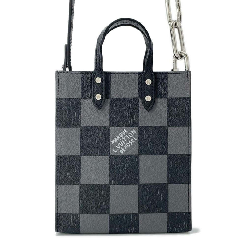 Louis Vuitton Handbag Damier Checkerboard Sac Plat XS N60479 2way Shoulder Bag Black