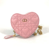 CHRISTIAN DIOR Pochette Crossbody 2WAY Bag Pouch Chain Bag Heart Cannage Shoulder Bag pink GoldHardware