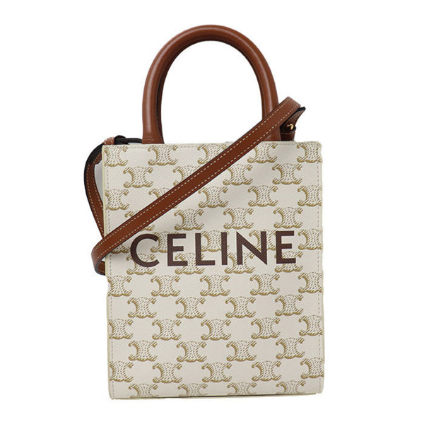 CELINE Mini Vertical 2Way Shoulder Bag White 194372BZK.01BC Women's