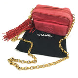 Chanel CC Mark bag fringe tassel Shoulder Bag Red x GoldHardware