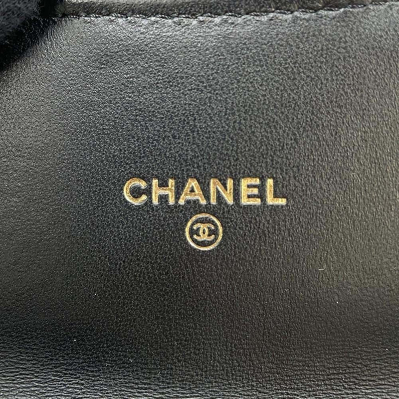 Chanel Belt Bag Matelasse Coco Mark Chain Pouch Lambskin CHANEL Waist Black