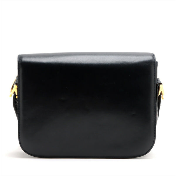 Celine Carriage hardware leather shoulder bag tote hand black women's