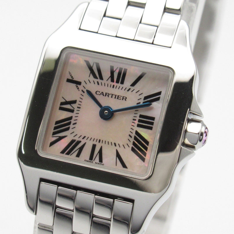 Cartier Santos de SM Watch Stainless Steel Ladies Pink Shell W25075Z5