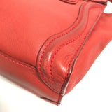 CELINE 168243 Nano Shopper Bag Crossbody Shoulder Bag Hand Bag Lipstick Red Red