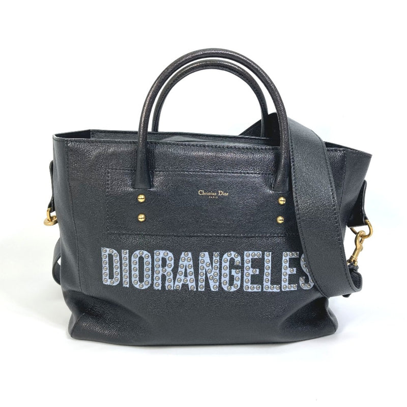 Christian CHRISTIAN DIOR DIORANGELS bag logo studs Tote Bag Black