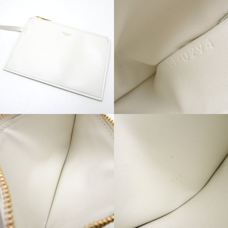 CELINE Small Cabas Thais 116302FF7.01BC 2-Way Bag Raffia x Calfskin White Beige 351670