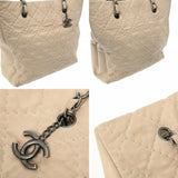 CHANEL Chain Tote Beige Women's Leather Bag