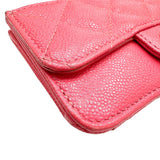 CHANEL Chanel Matelasse Coin Case Wallet Card Business Holder Caviar Skin AP2570 Pink Random Number Accessory Women's