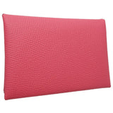 Hermes Calvi Duo Coin Case Leather Pink 083815