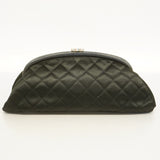 Chanel Clutch Bag Matelasse Satin Black Women's