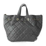 CHANEL Chanel Bag Handbag Lambskin Grey Matelasse Coco Mark Shoulder Tote Quilted