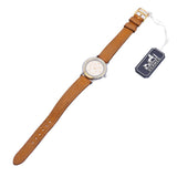 Hermes Meteor Quartz Watch SS/Leather Ivory Dial