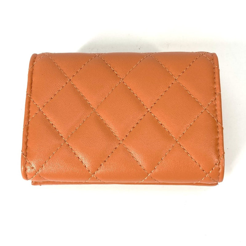 Chanel AP0230 CC Mark Compact wallet Trifold wallet Orange GoldHardware