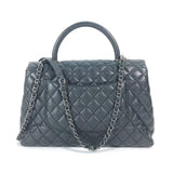 Chanel A92991 top handle chain 2WAY Shoulder Bag Crossbody bag Hand Bag Black SilverHardware