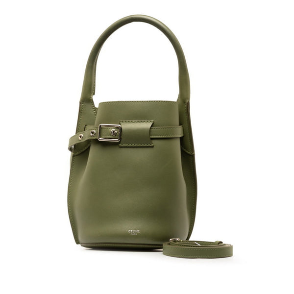 Celine Big Bag Nano Bucket Handbag Shoulder 187243 Khaki Green Leather Women's CELINE