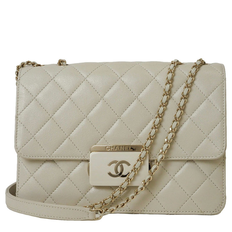 Chanel Beauty Lock Chain Shoulder Bag 24 Light Beige A93224 Women's Leather A93222 CHANEL